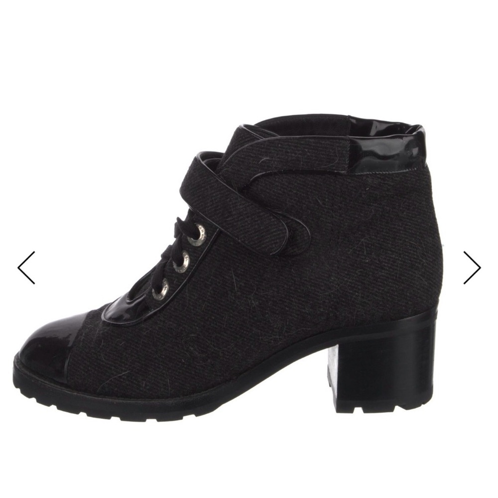Chanel EUC Runway Wool Moto Boots 2008